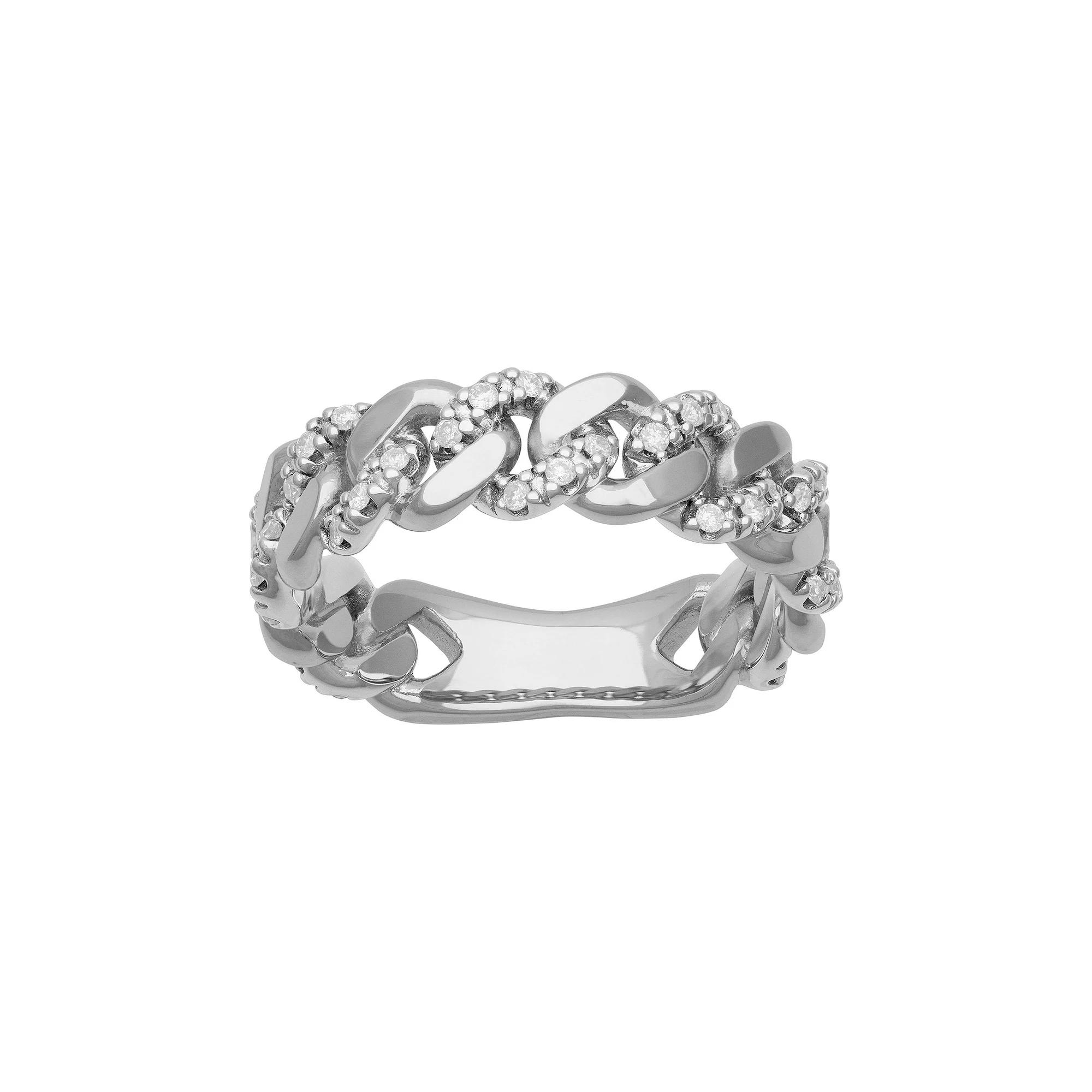 AXL 10k Gold 1/4 Carat T.W. Diamond Mens Link Band 10k White Gold Product Image