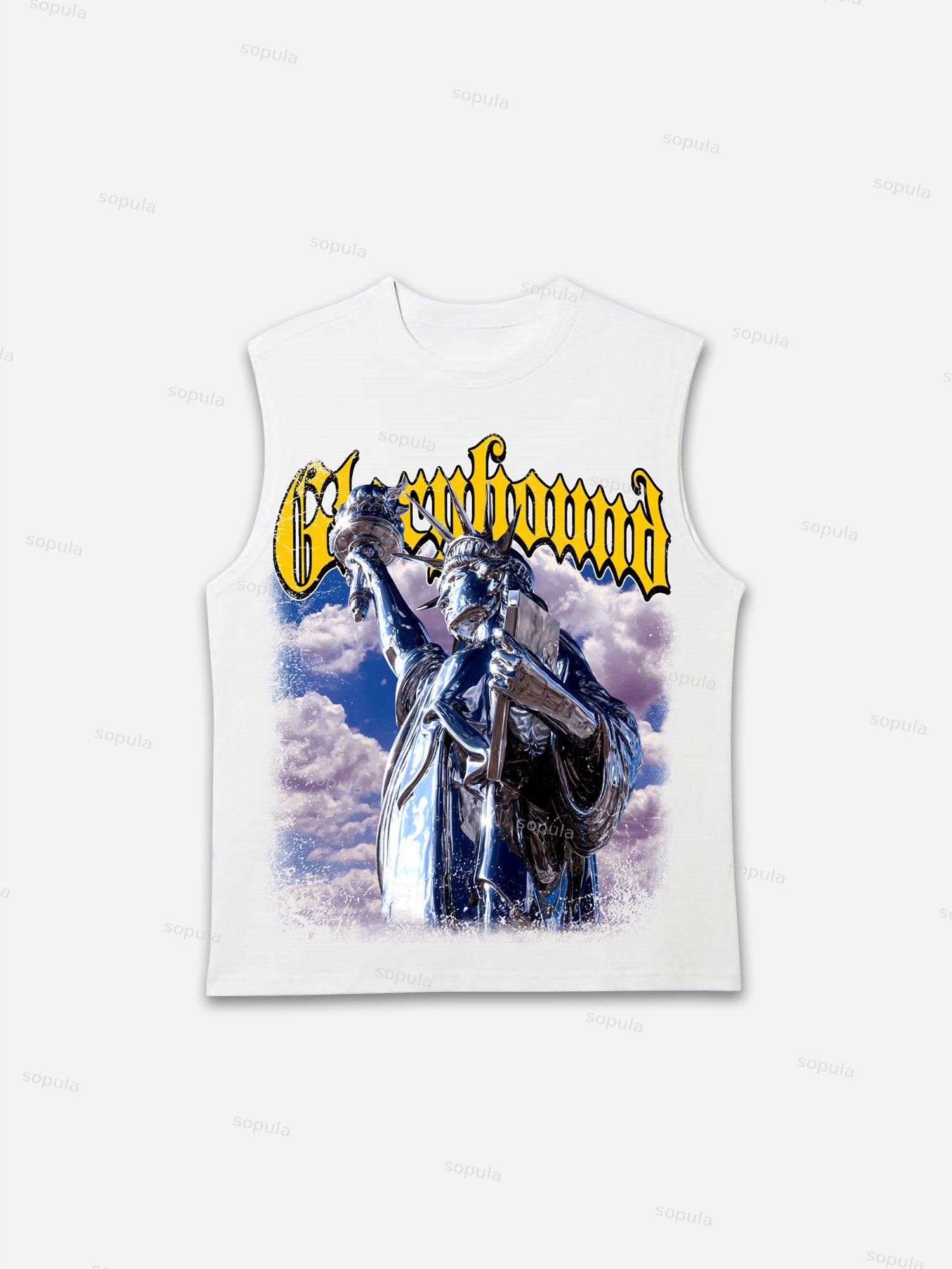 Glorybound Electroplated Coated Statue Of Liberty Vintage Graphic Tank Top Product Image