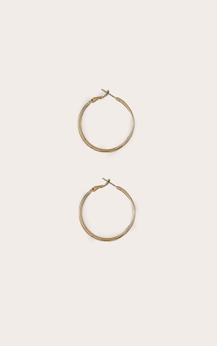 Gold Smooth Edge Hoop Earrings Product Image