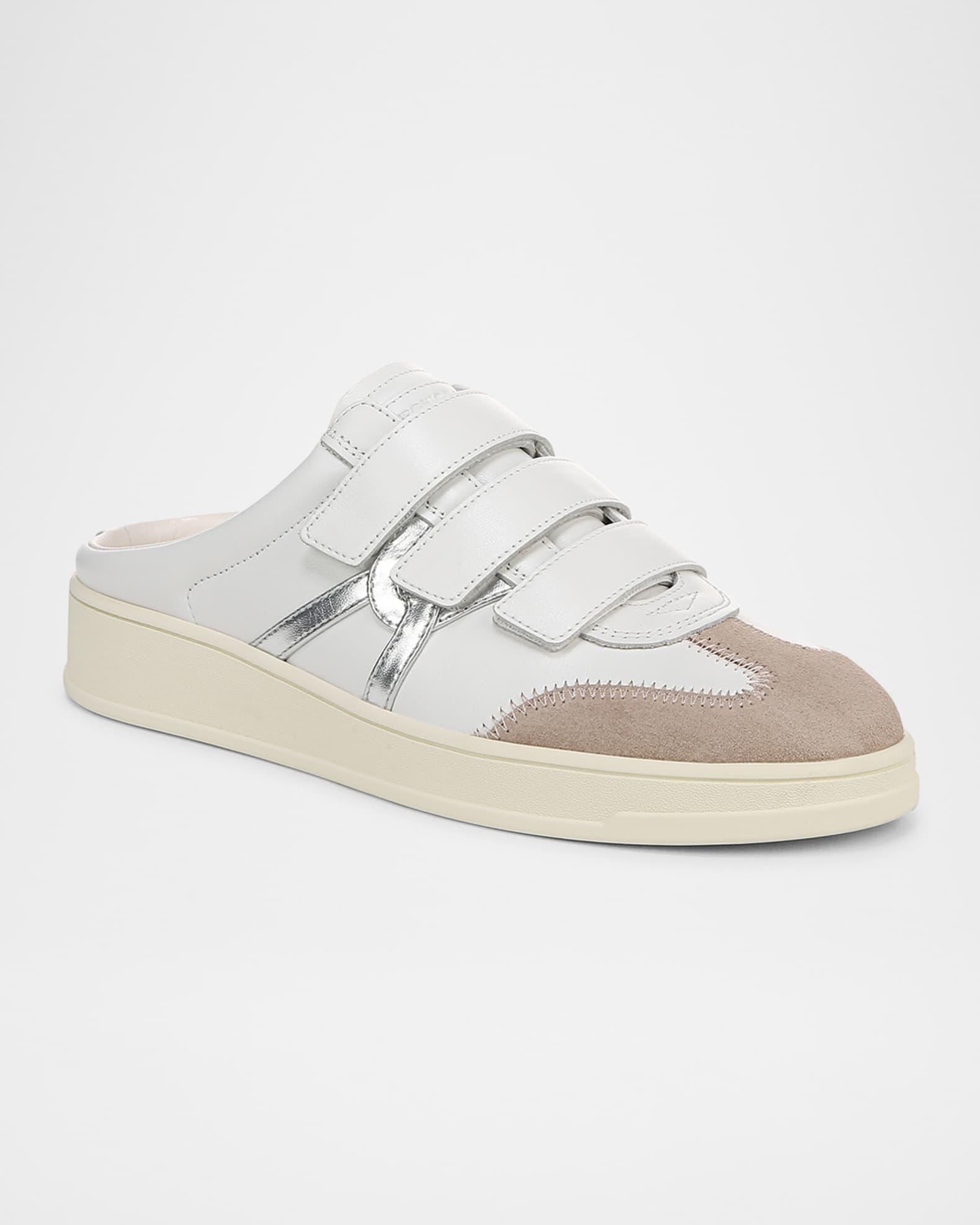 Reagan Mixed Leather Triple-Grip Sneaker Mules Product Image