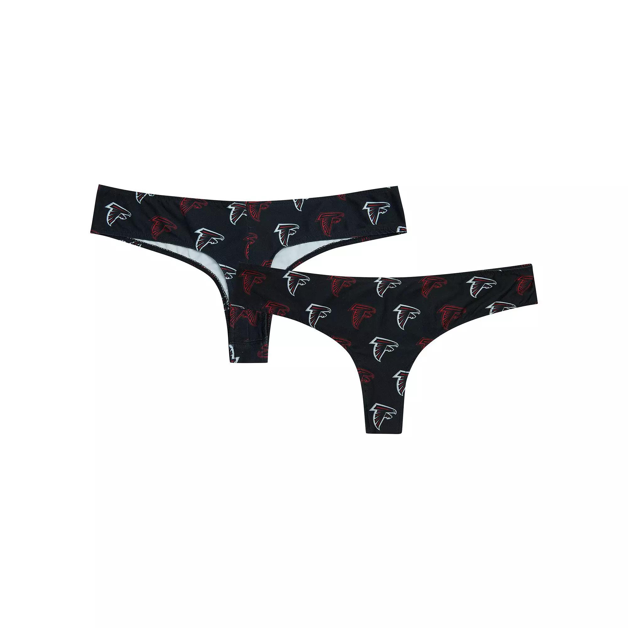 Women's Concepts Sport Black Atlanta Falcons Record Allover Print Knit Thong, Size: Small Product Image