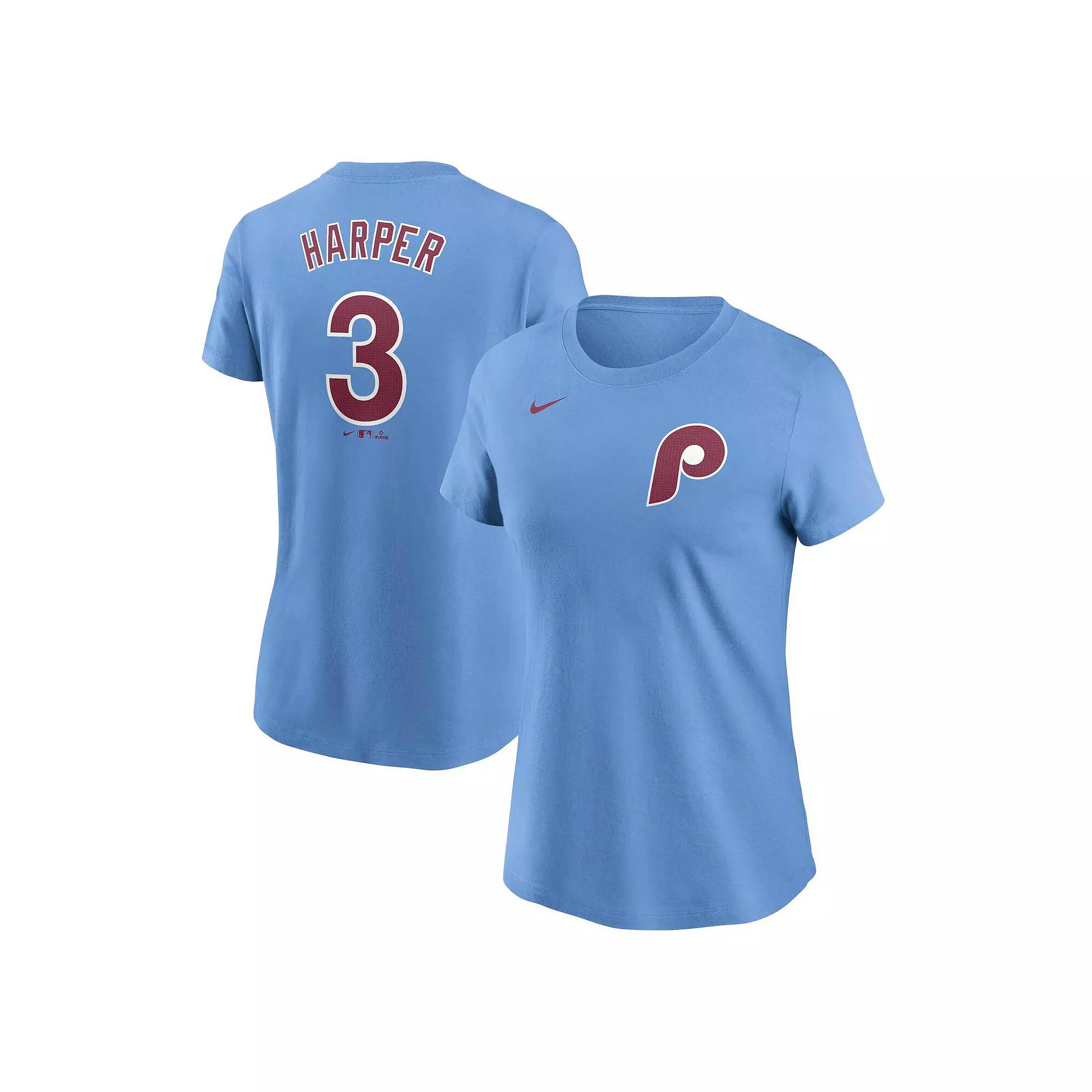 Women's Nike Bryce Harper Light Blue Philadelphia Phillies Fuse Name & Number T-Shirt,  Product Image