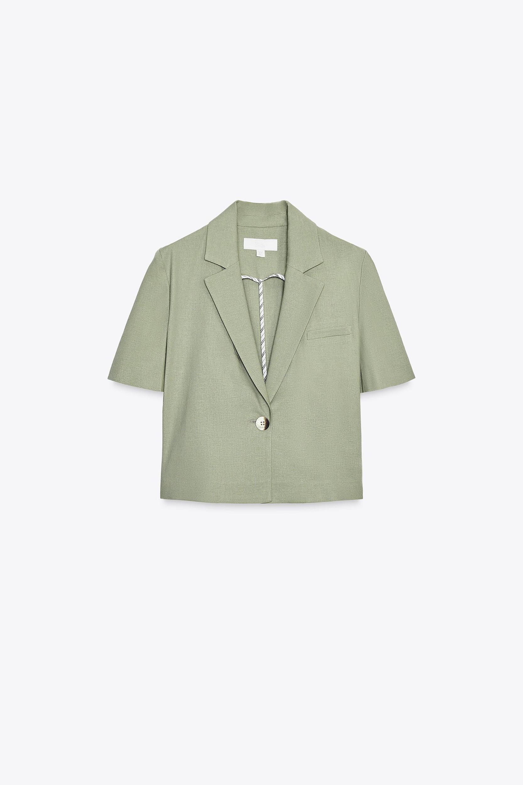 LINEN SHORT SLEEVE BLAZER Product Image