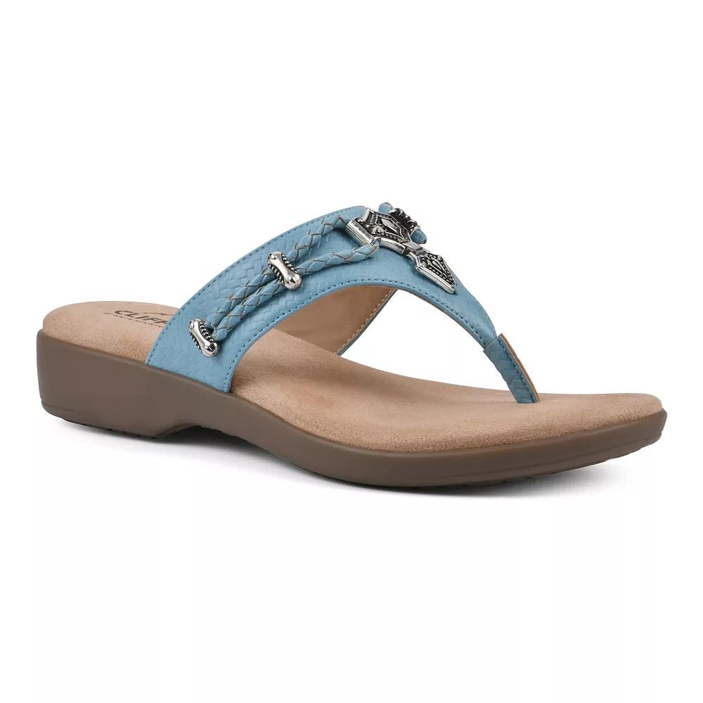 Cliffs by White Mountain Bailee Women's Thong Sandals, Size: 6.5, Turquoise Woven Product Image