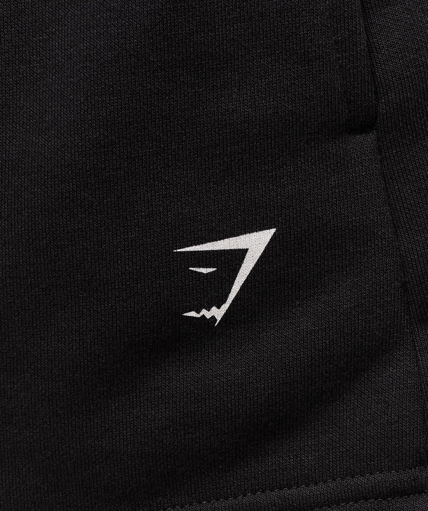 Gymshark Collegiate Graphic Fleece Shorts - Black Female Product Image