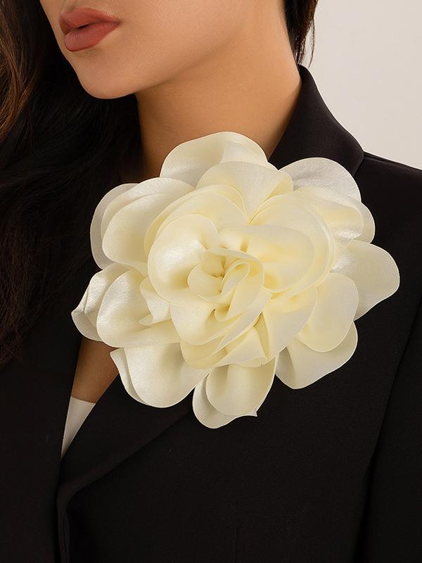 Flower Shape Solid Color Brooch Accessories Product Image