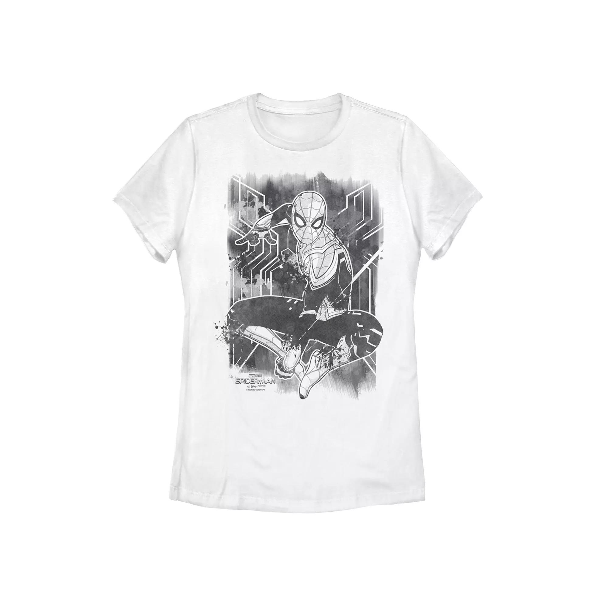 Juniors' Marvel Spider-Man No Way Home Inked Poster Tee, Girl's, Size: XL, White Product Image
