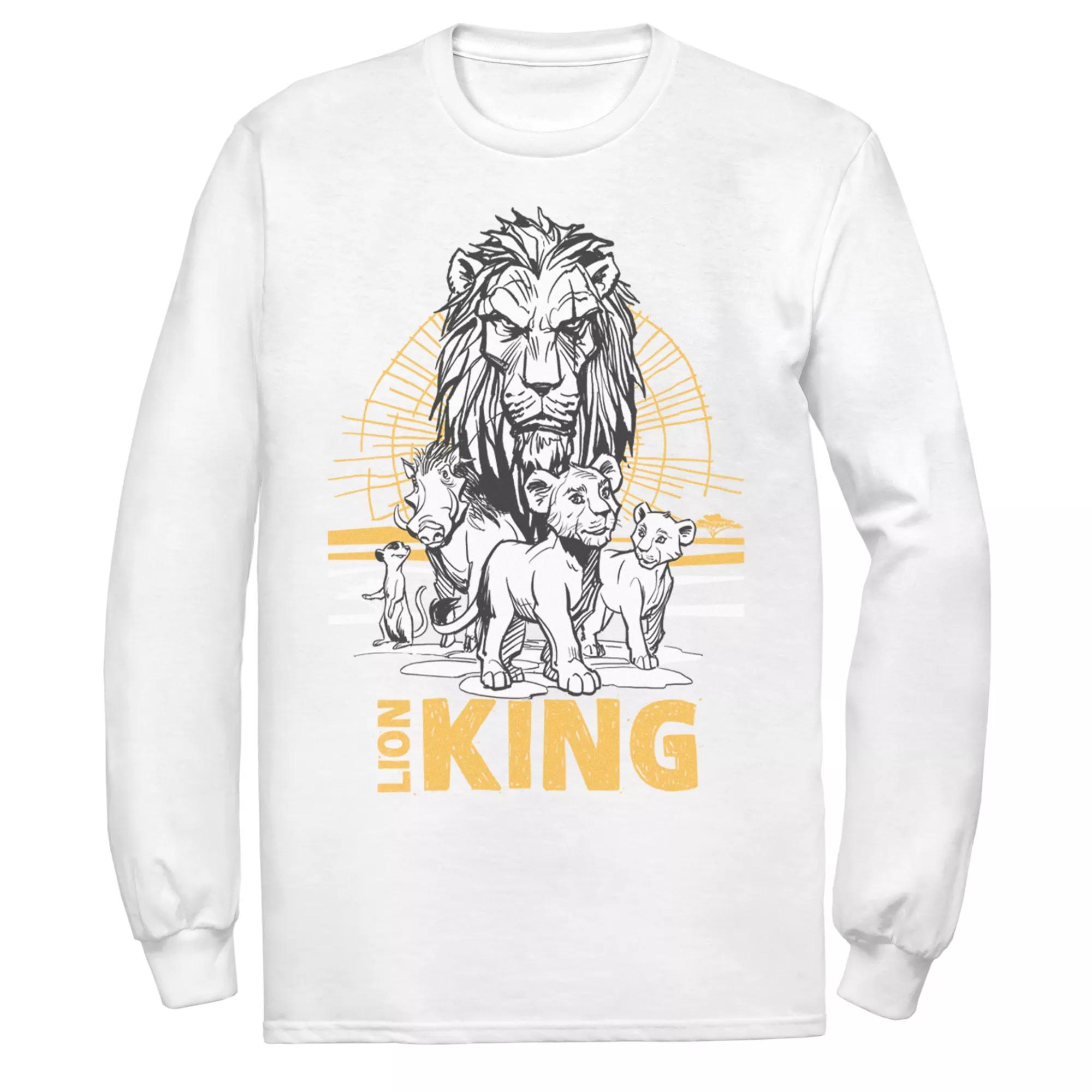 Disney's The Lion King Men's Scar, Simba & Nala Long Sleeve Graphic Tee,  Product Image