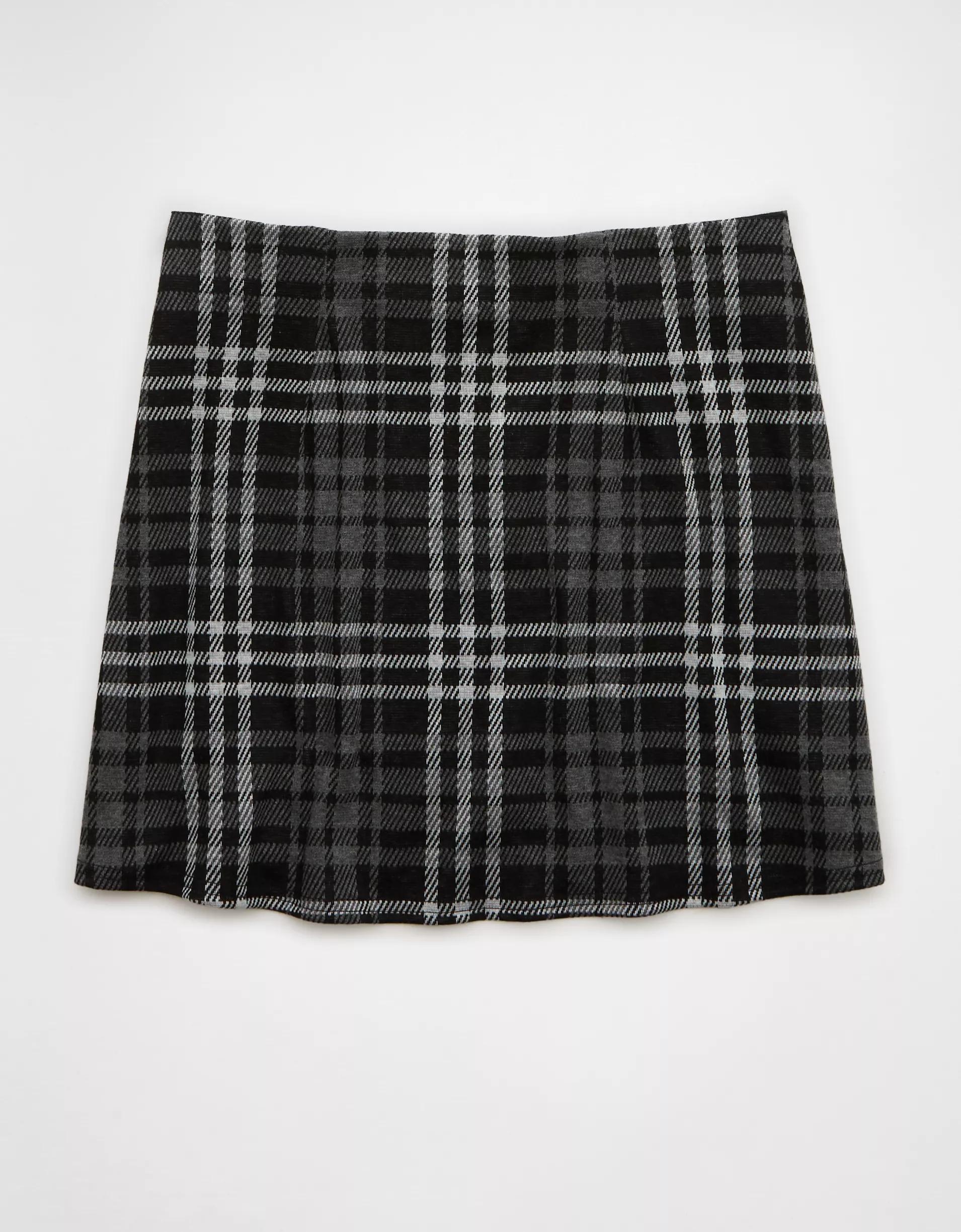 AE It Knit Plaid Skort Product Image