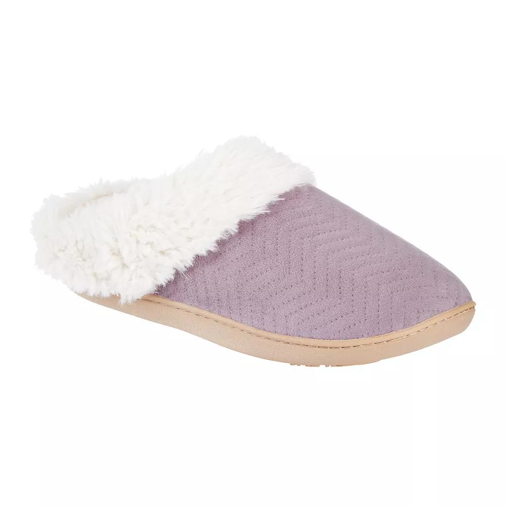 isotoner Louise Quilted Chevron Velour Women's Clog Slippers, Size: Large, Delphinium Product Image