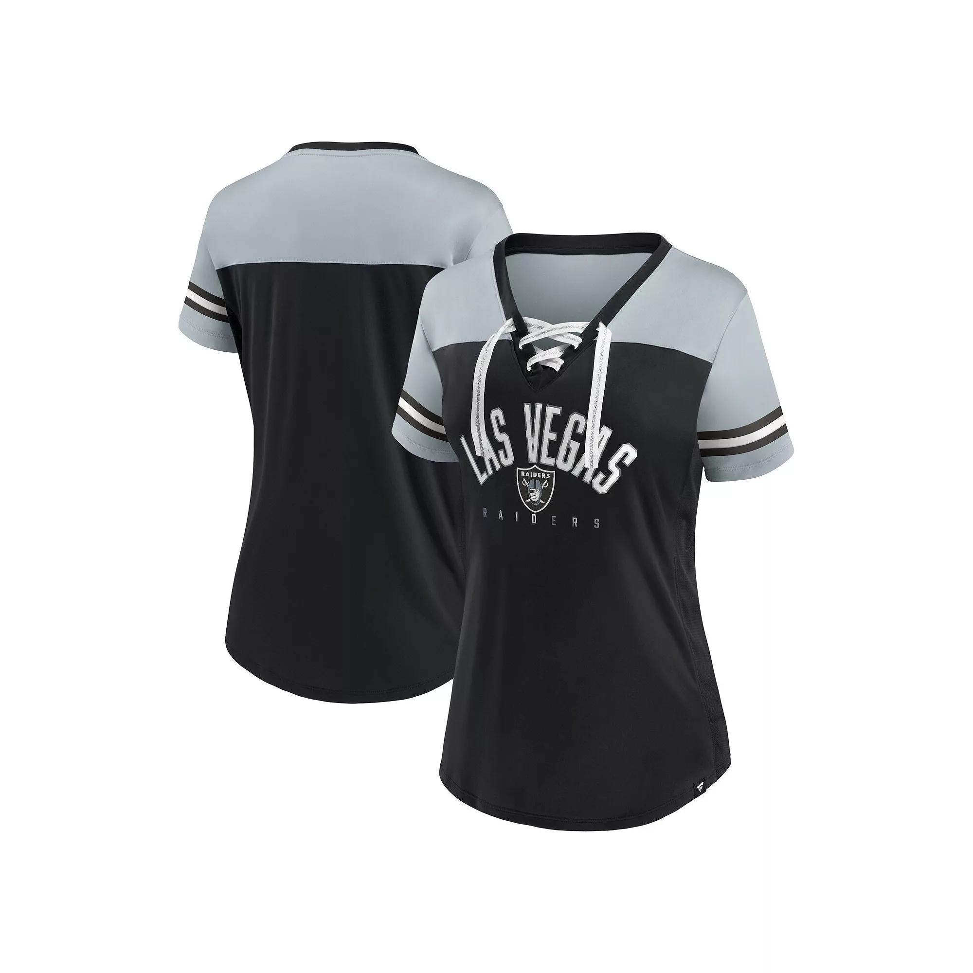 Women's Fanatics College Navy/Neon Green Seattle Seahawks Blitz & Glam Lace-Up V-Neck Jersey T-Shirt, Size: XS, Blue Product Image