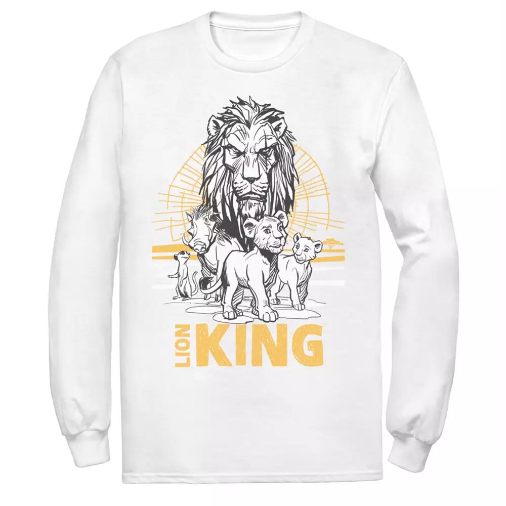 Disney's The Lion King Men's Scar, Simba & Nala Long Sleeve Graphic Tee,  Product Image