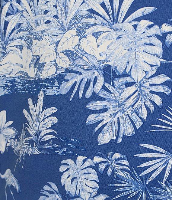 J.McLaughlin Charlee Knit Catalina Cloth Printed Split V-Neck Long Sleeve Dress Product Image