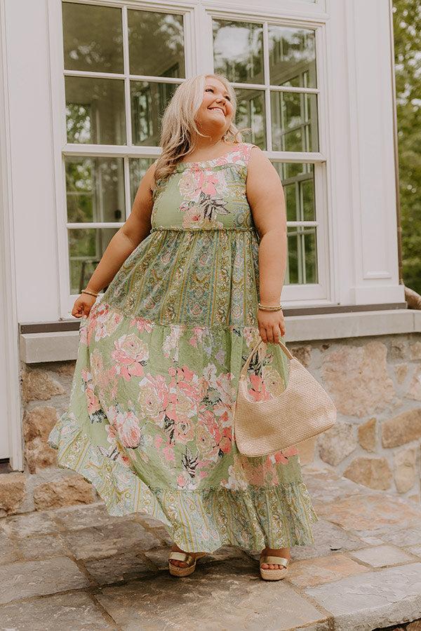 Petal Promenade Tiered Maxi Dress Curves Product Image