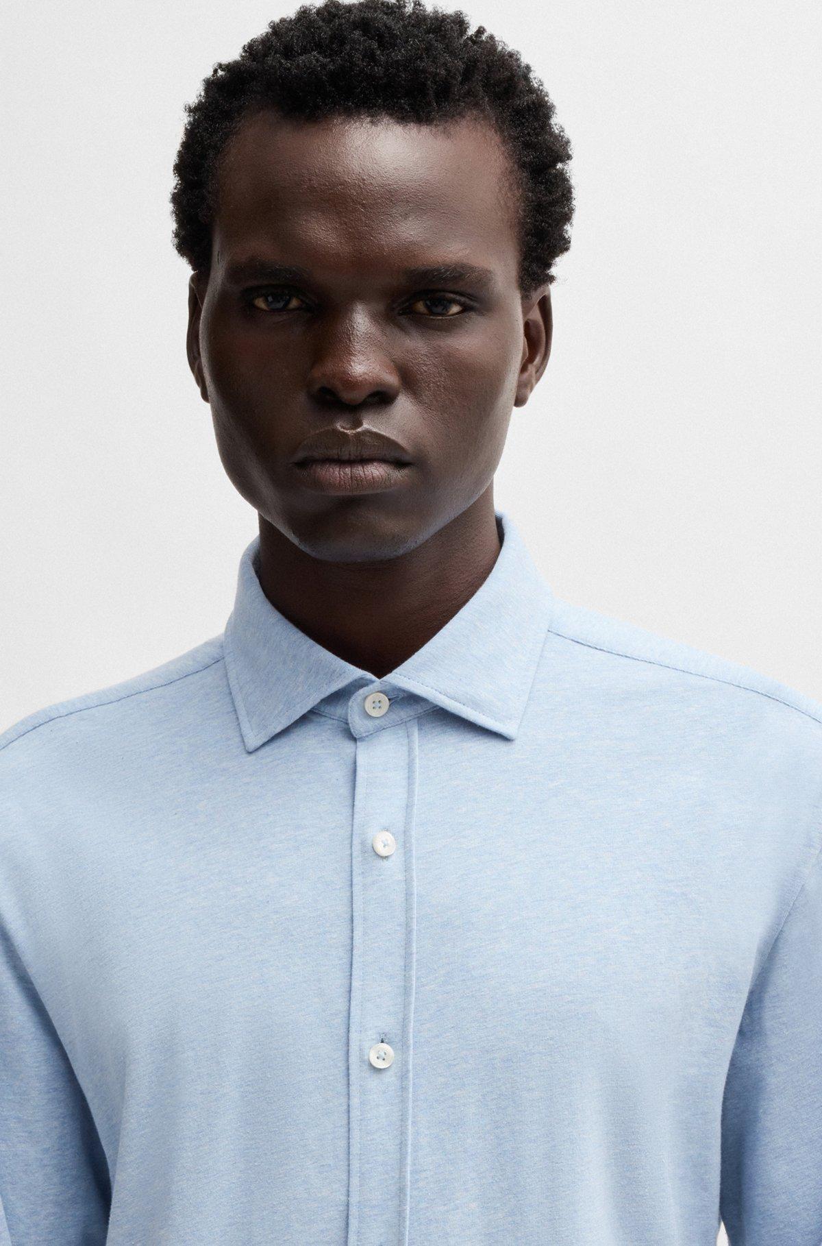 Slim-fit shirt in stretch-cotton jersey Product Image