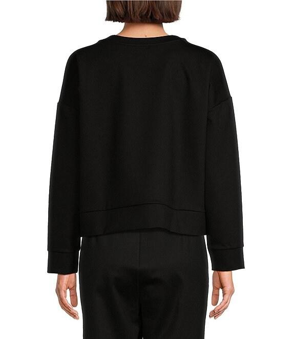 Eileen Fisher Tencel™ Lyocell Ponte Knit Round Neck Long Sleeve Boxy Top Product Image