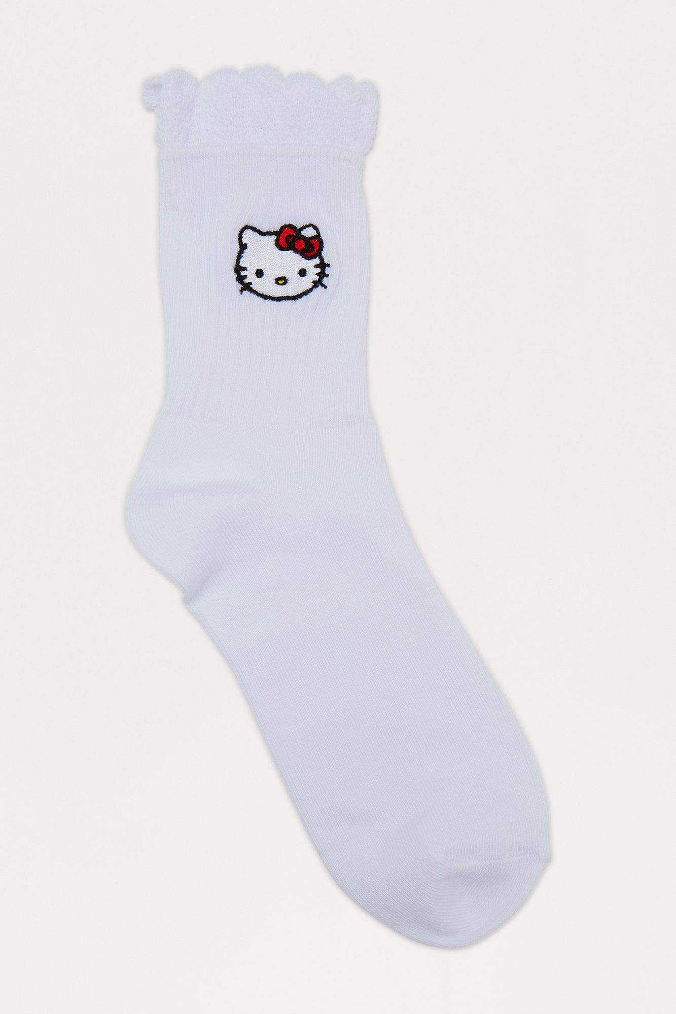 Just Being Cute Hello Kitty Socks - White Female Product Image