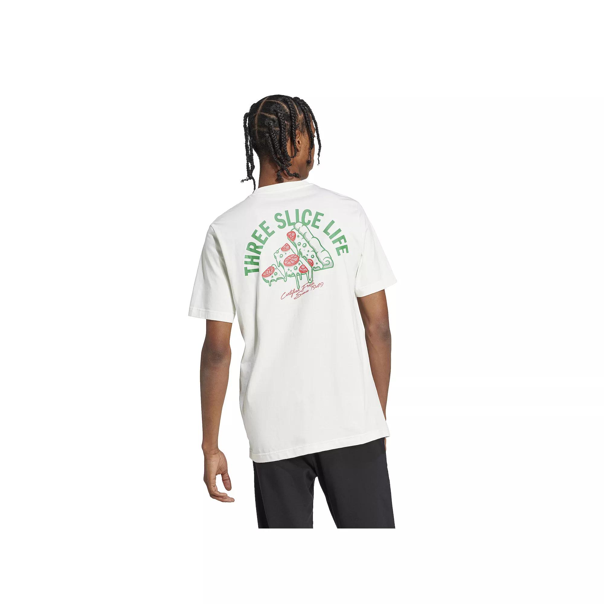 adidas Lounge Pizza Graphic Tee Collegiate Green XL Mens Product Image