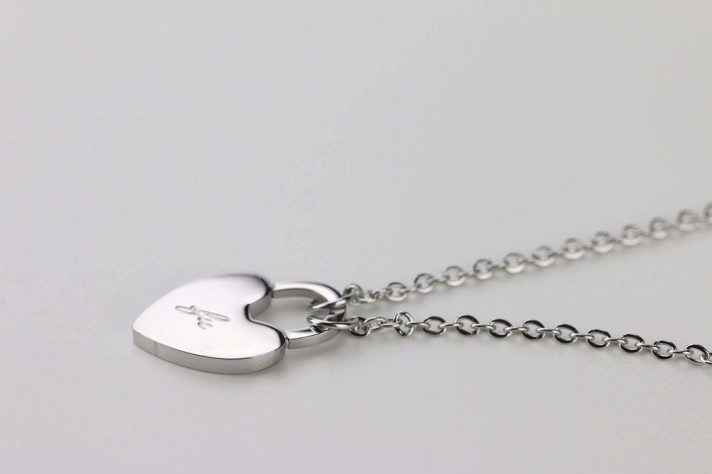 FU Heart Padlock Pendant Necklace Product Image