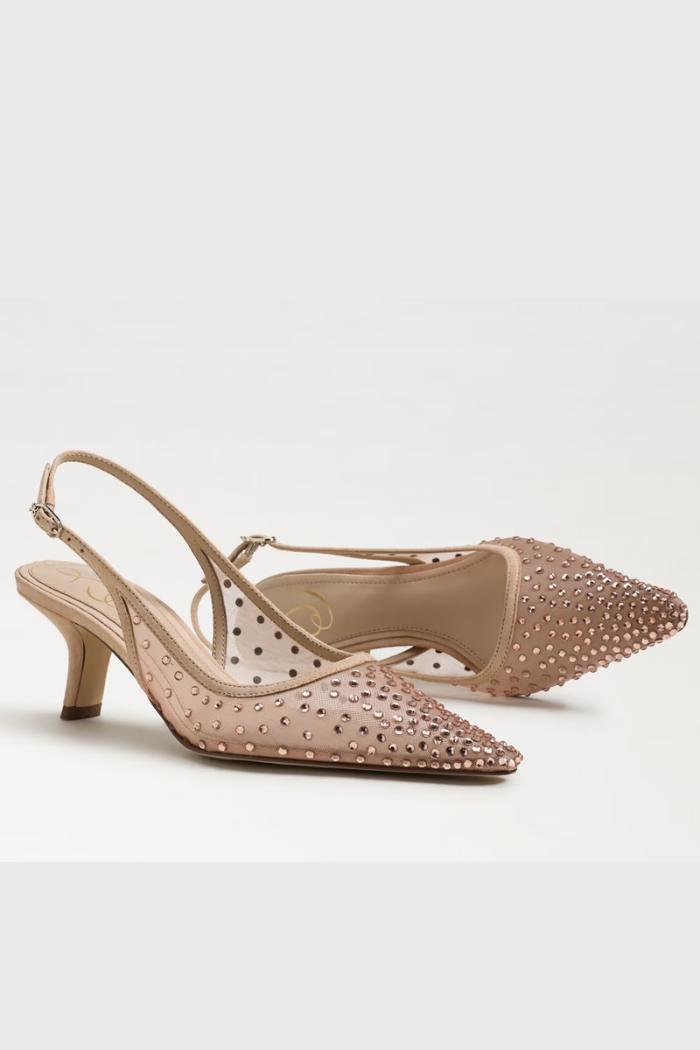 Bianka Mesh Slingback Heel- Tan Mesh Product Image