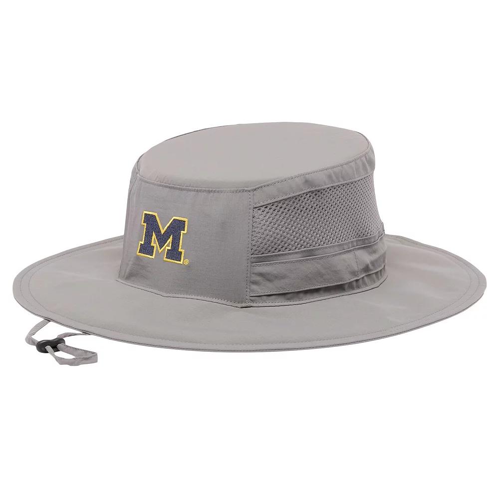 Men's Columbia  Gray Michigan Wolverines Bora Bora III Omni-Shade Booney Hat, Grey Product Image