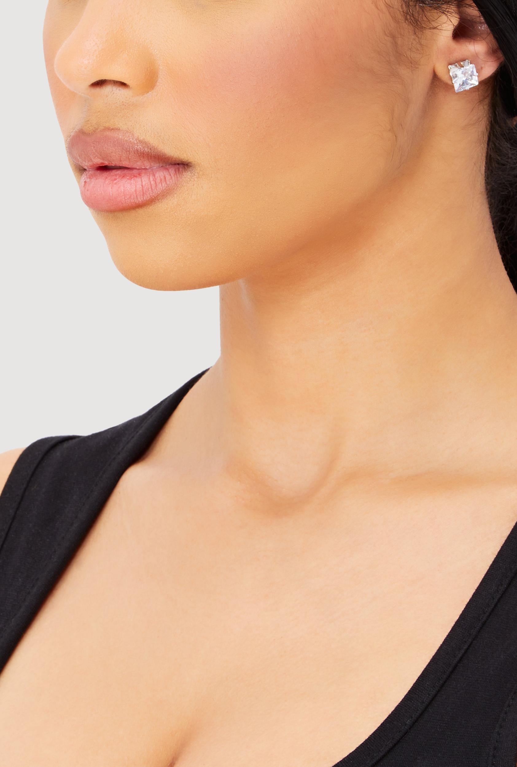 Elegant Cubic Zirconia Stud Earrings Set of 10 Male Product Image