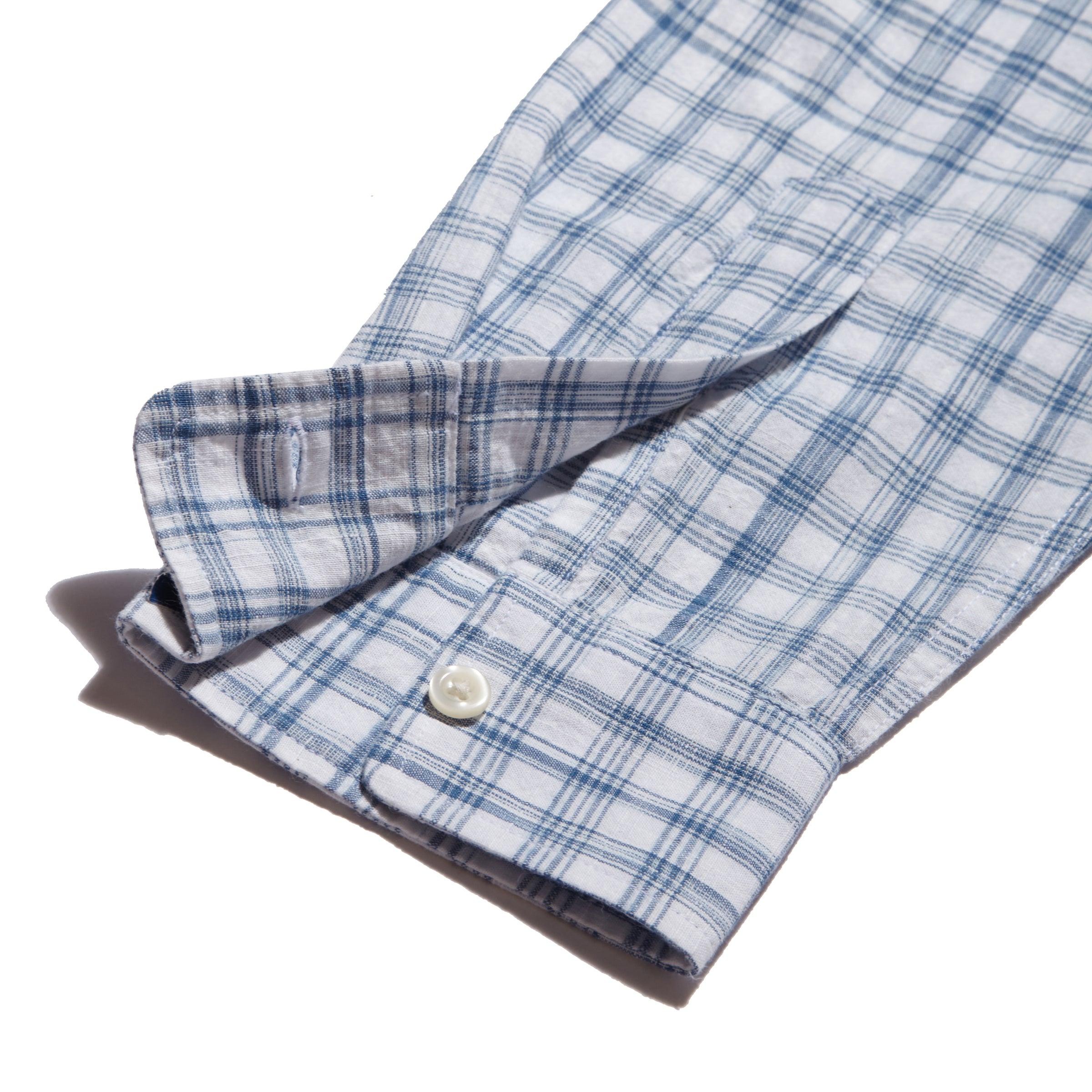 Space Dyed Gingham Shirt - Sky Blue Product Image