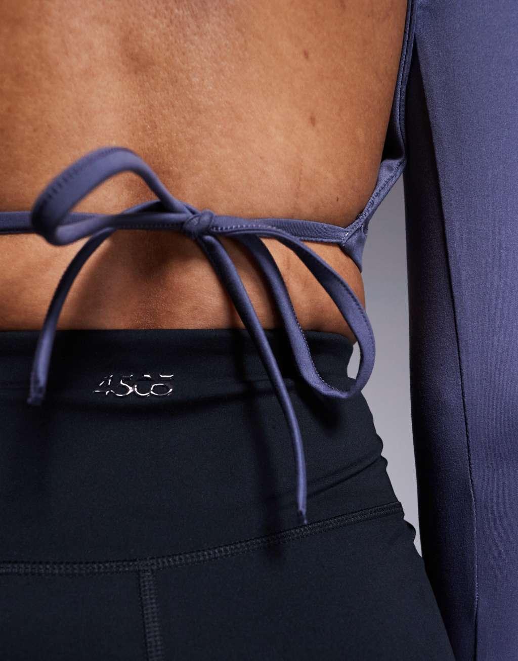 4505 Tall soft touch slim kick legging with wrap waist in black  Product Image