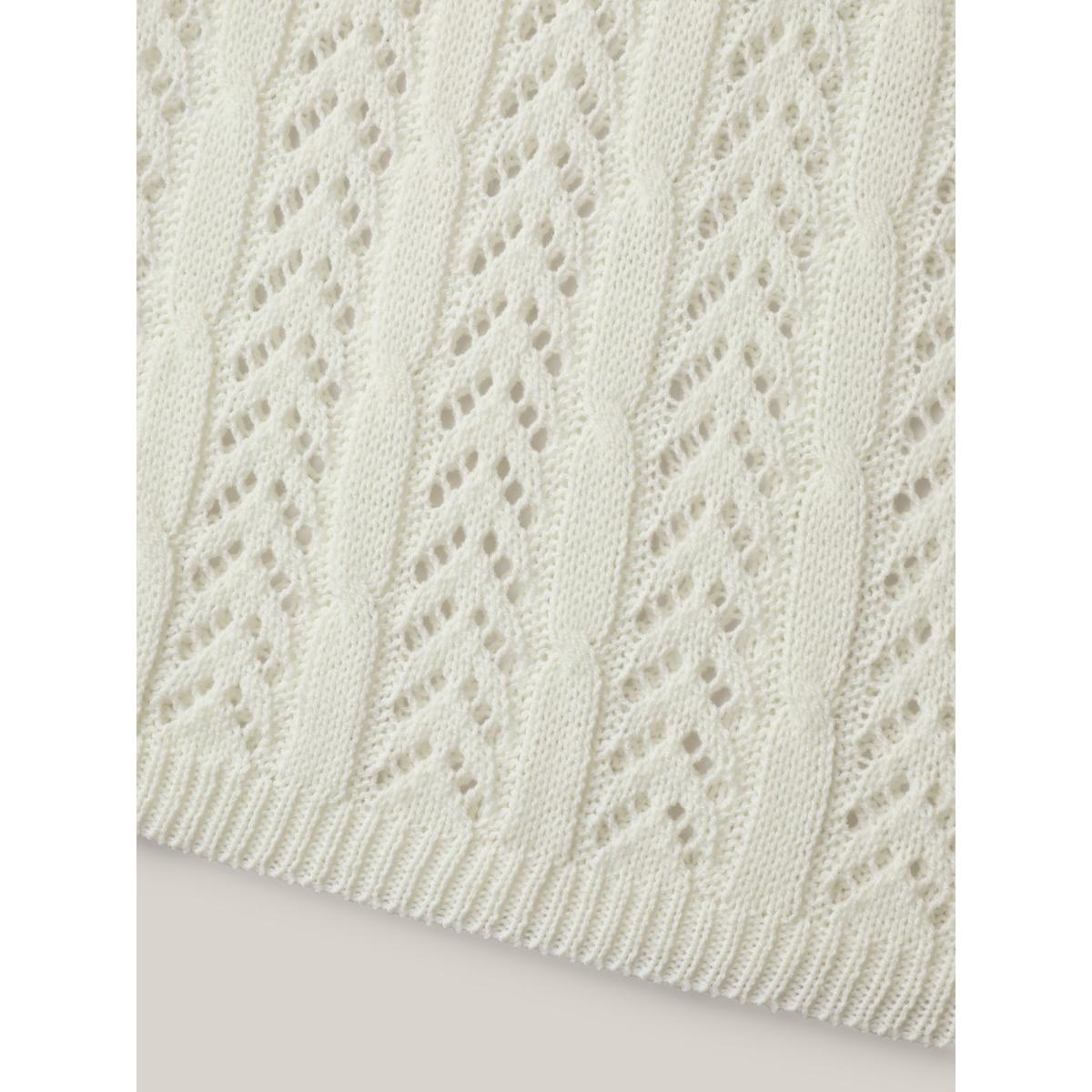 Plus Size Cut Out Textured Side Slit Swim Cover-Up Women's Swimwear Ivory Resort Loose Texture Curve Swim Cover Ups BloomChic 30/6X Product Image