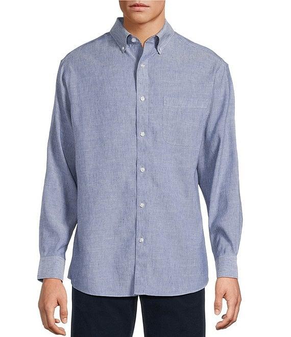 Gold Label Roundtree & Yorke Non-Iron Solid Linen Sport Shirt Product Image