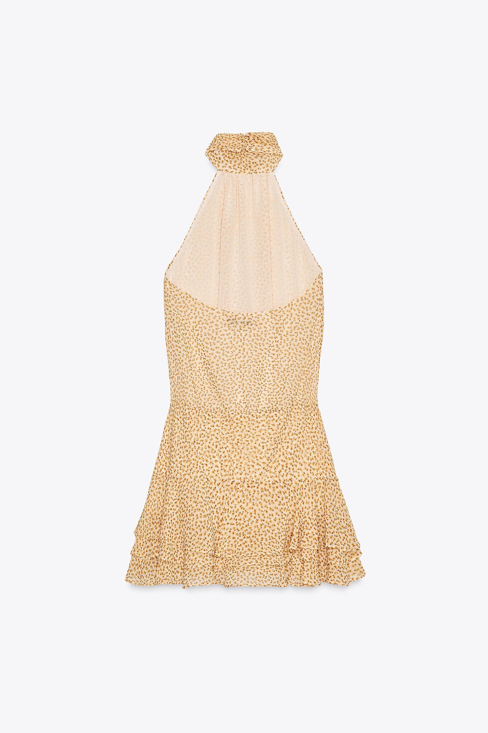 FLORAL PRINT RUFFLE MINI DRESS Product Image