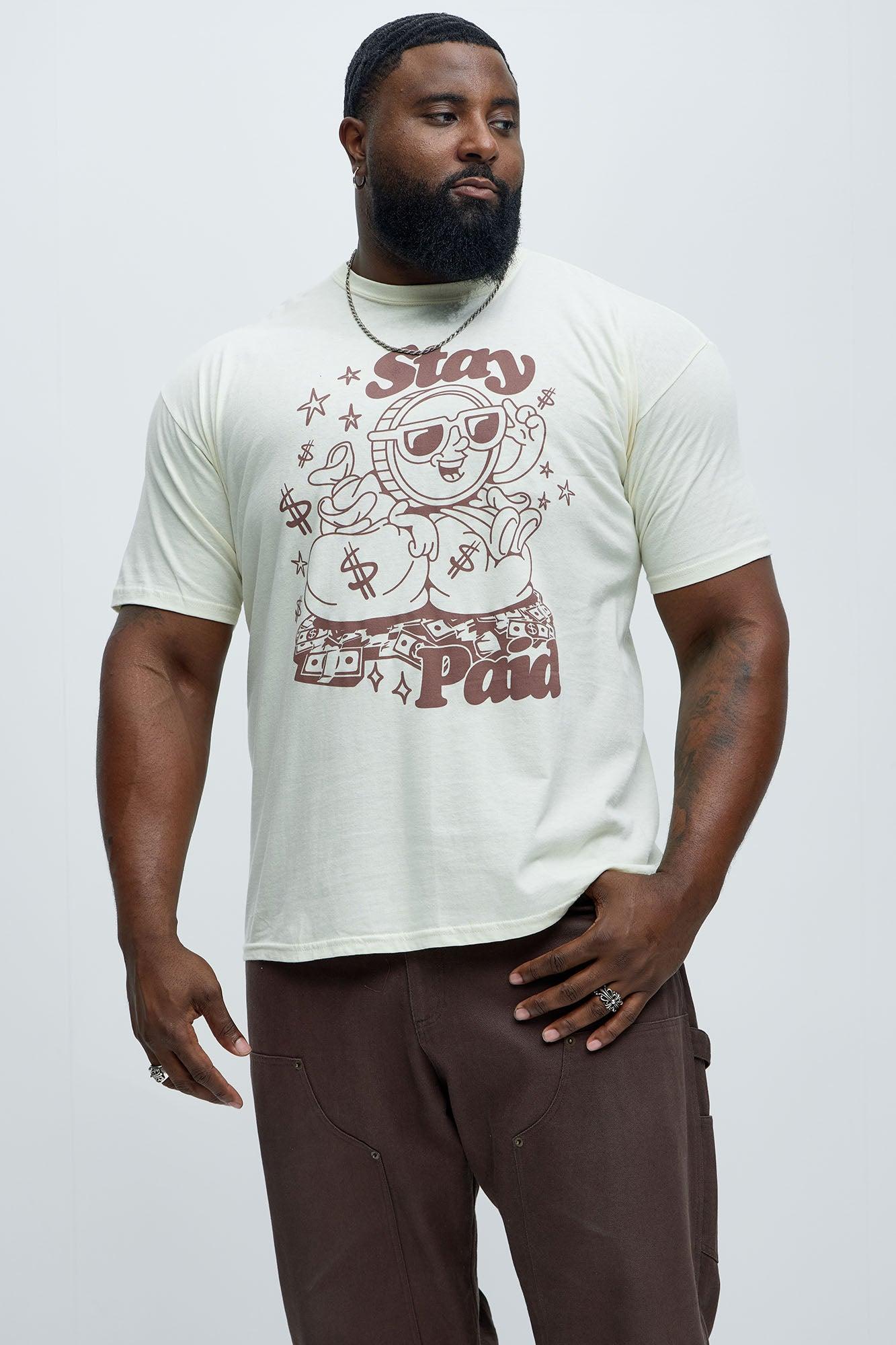 Happily Stay Paid Short Sleeve Tee - Natural Product Image