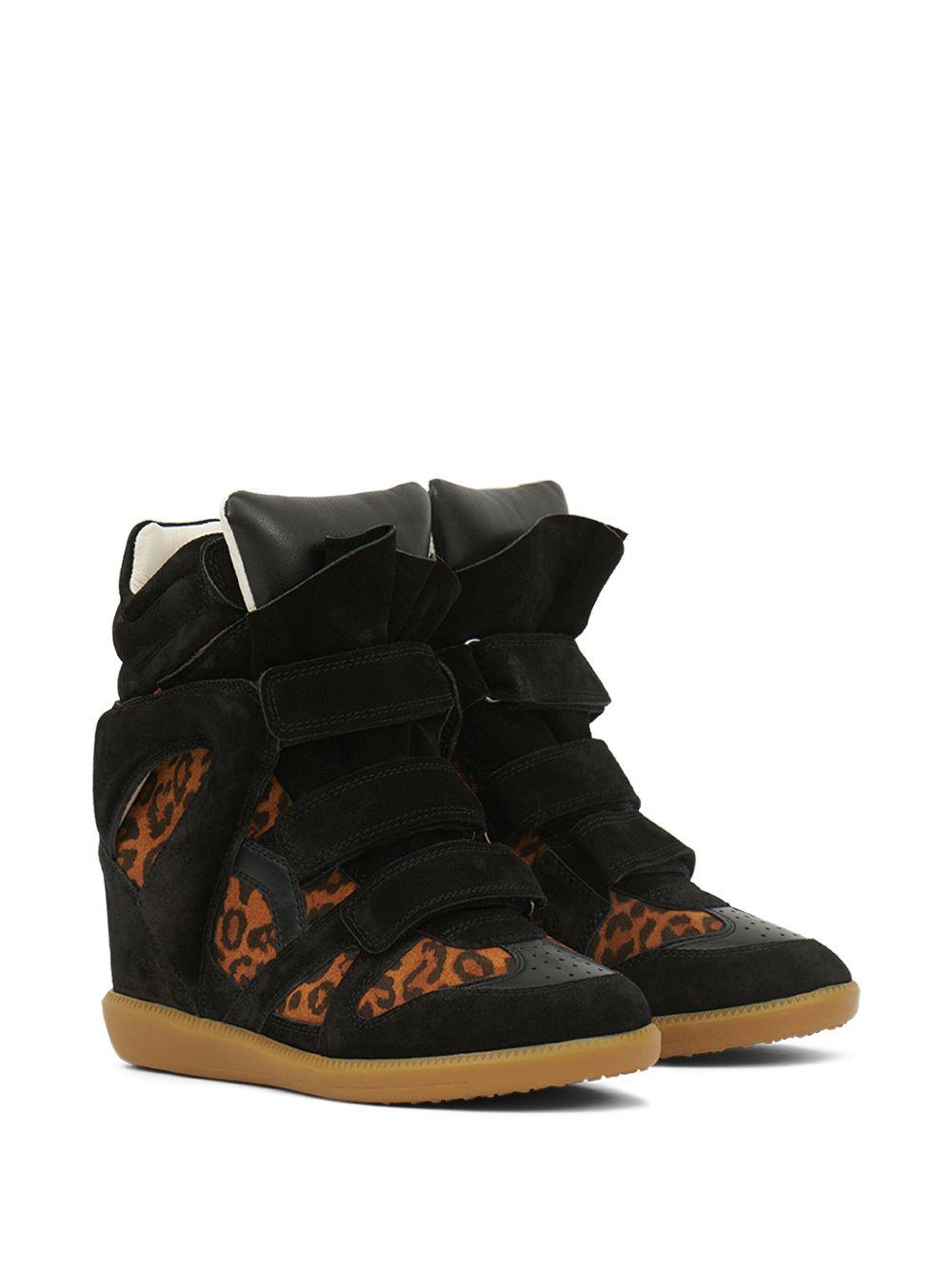 Bekett leopard-print panelled wedge sneakers Product Image