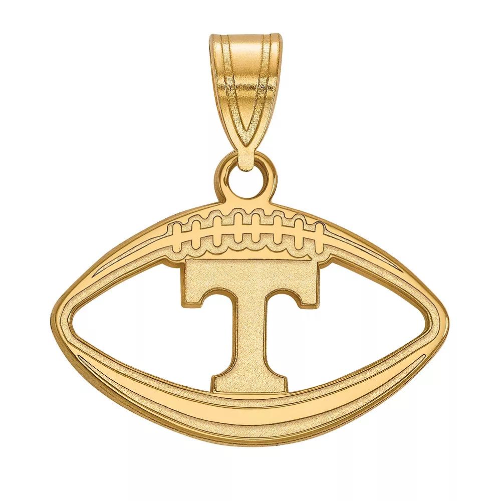 LogoArt Tennessee Volunteers Sterling Silver 14K Gold Plated Pendant in Football, Women's, Size: 20 mm Product Image