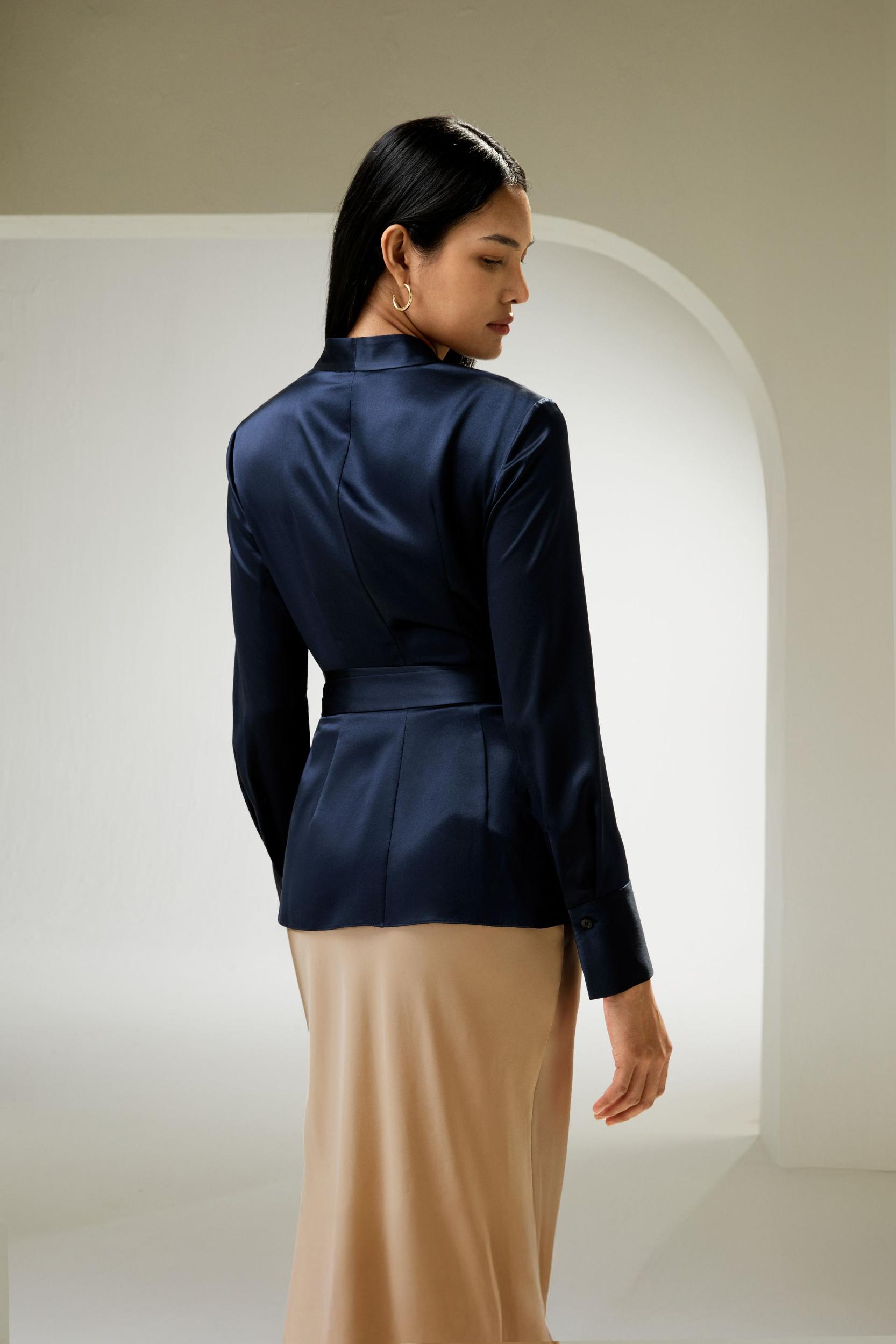 Silk Wrap Blouse Product Image