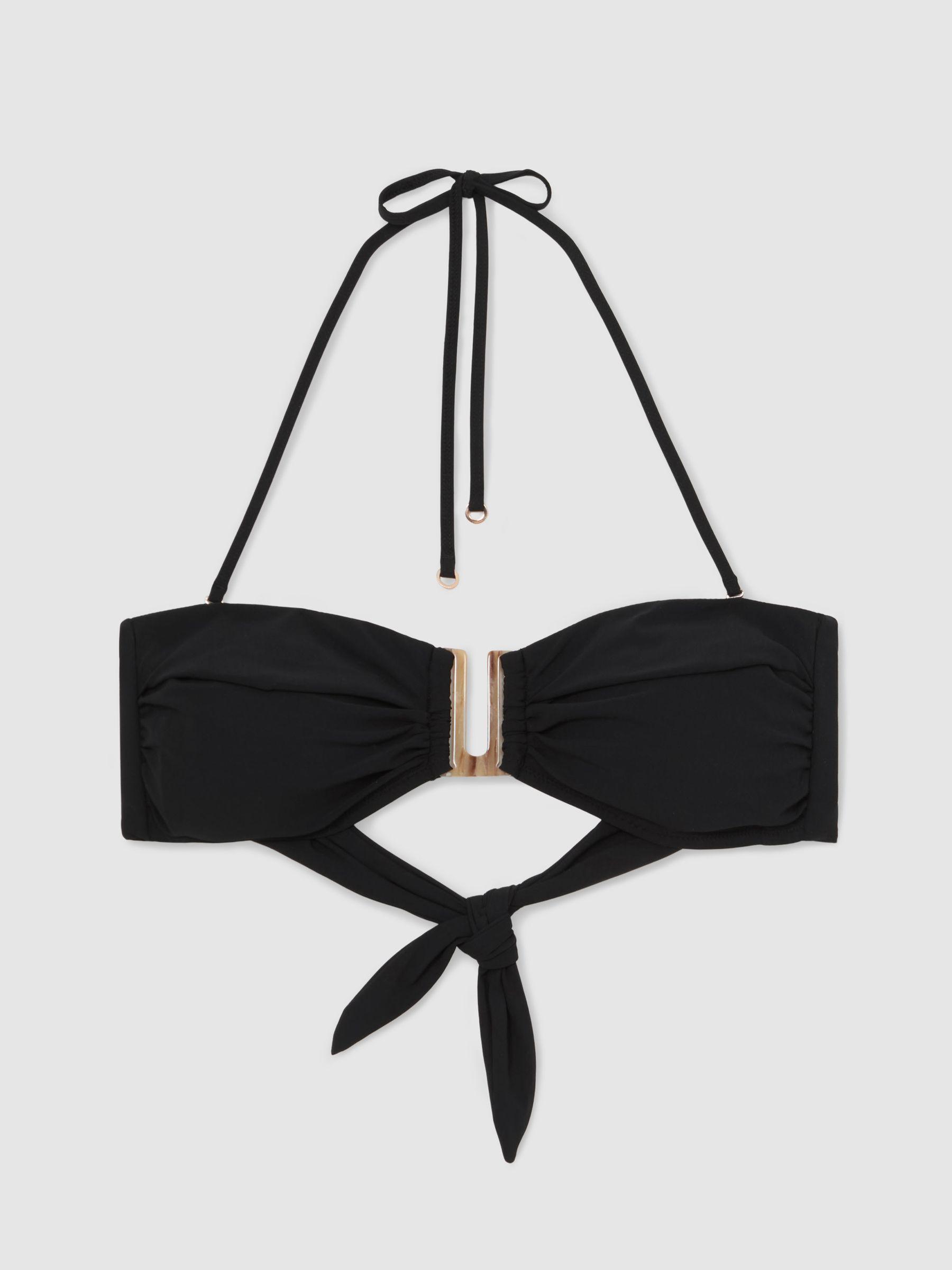 Removable-Strap Bandeau Bikini Top in Black Product Image