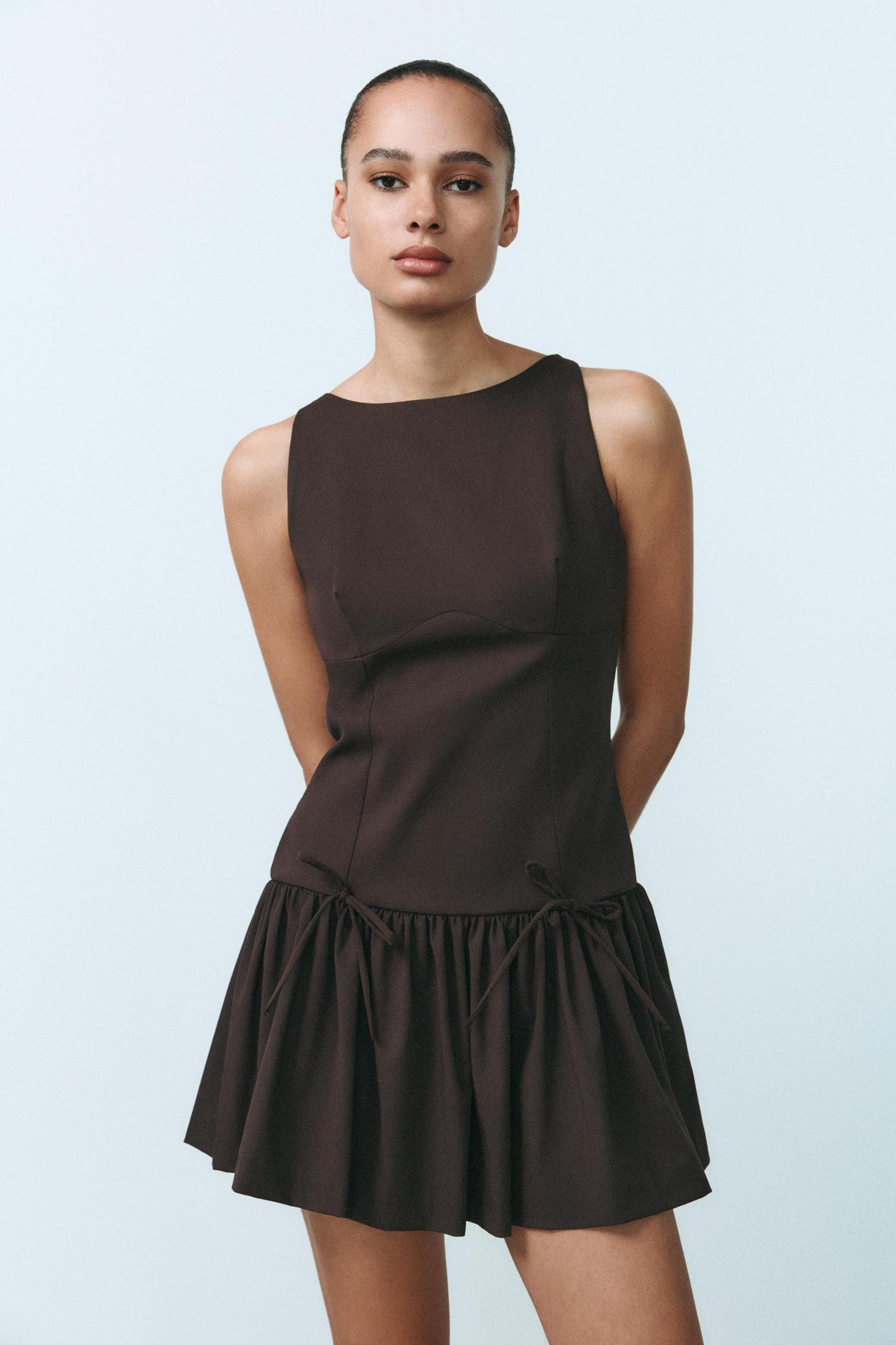 SHORT DRESS WITH BOWS Product Image