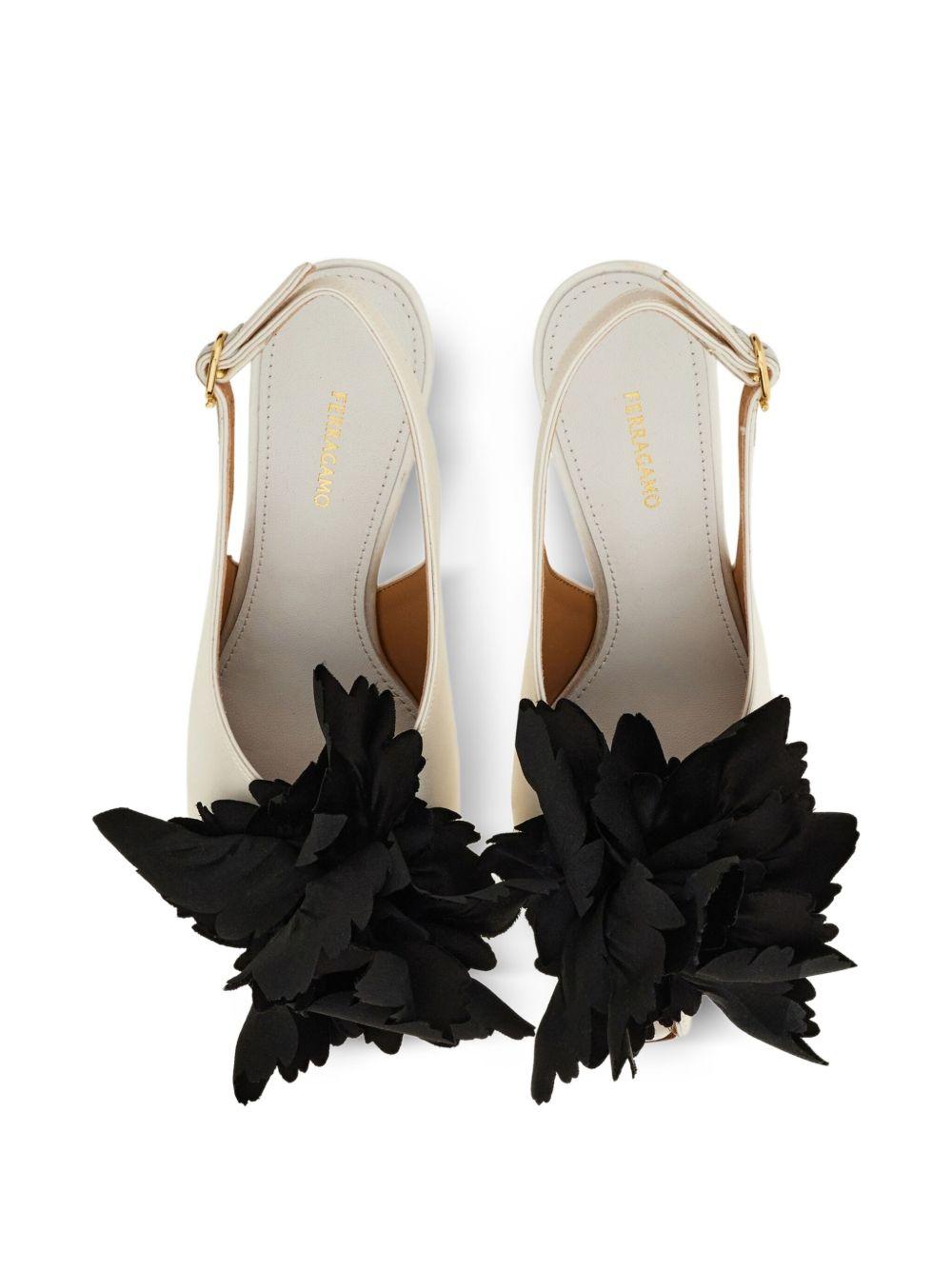 70mm flower-embellished slingback pumps Product Image