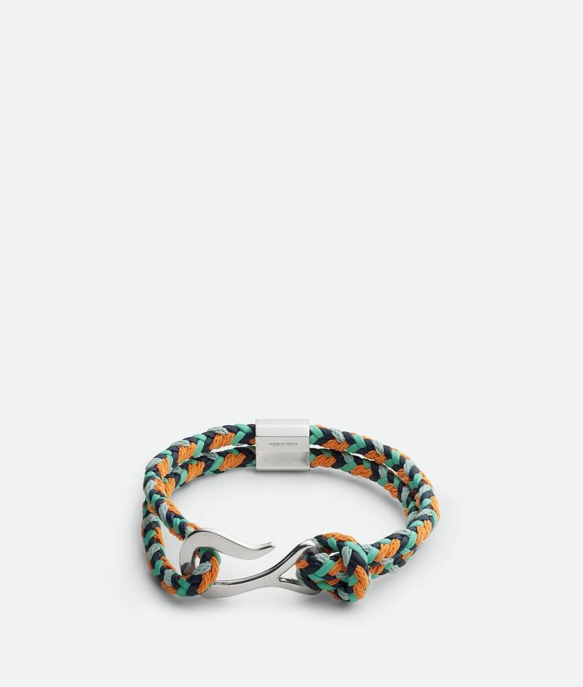 Men's Braid Leather Bracelet in Green oasis/dark sapphire Product Image