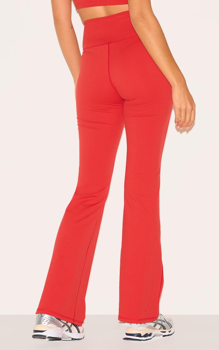 Red Sculpt Binding Wrap Contrast Waist Yoga Pants Product Image