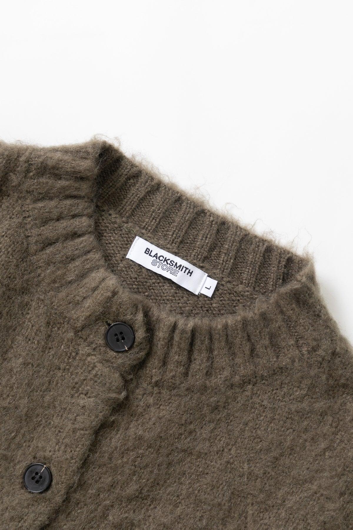 Blacksmith - Stand Collar Cardigan - Olive Product Image