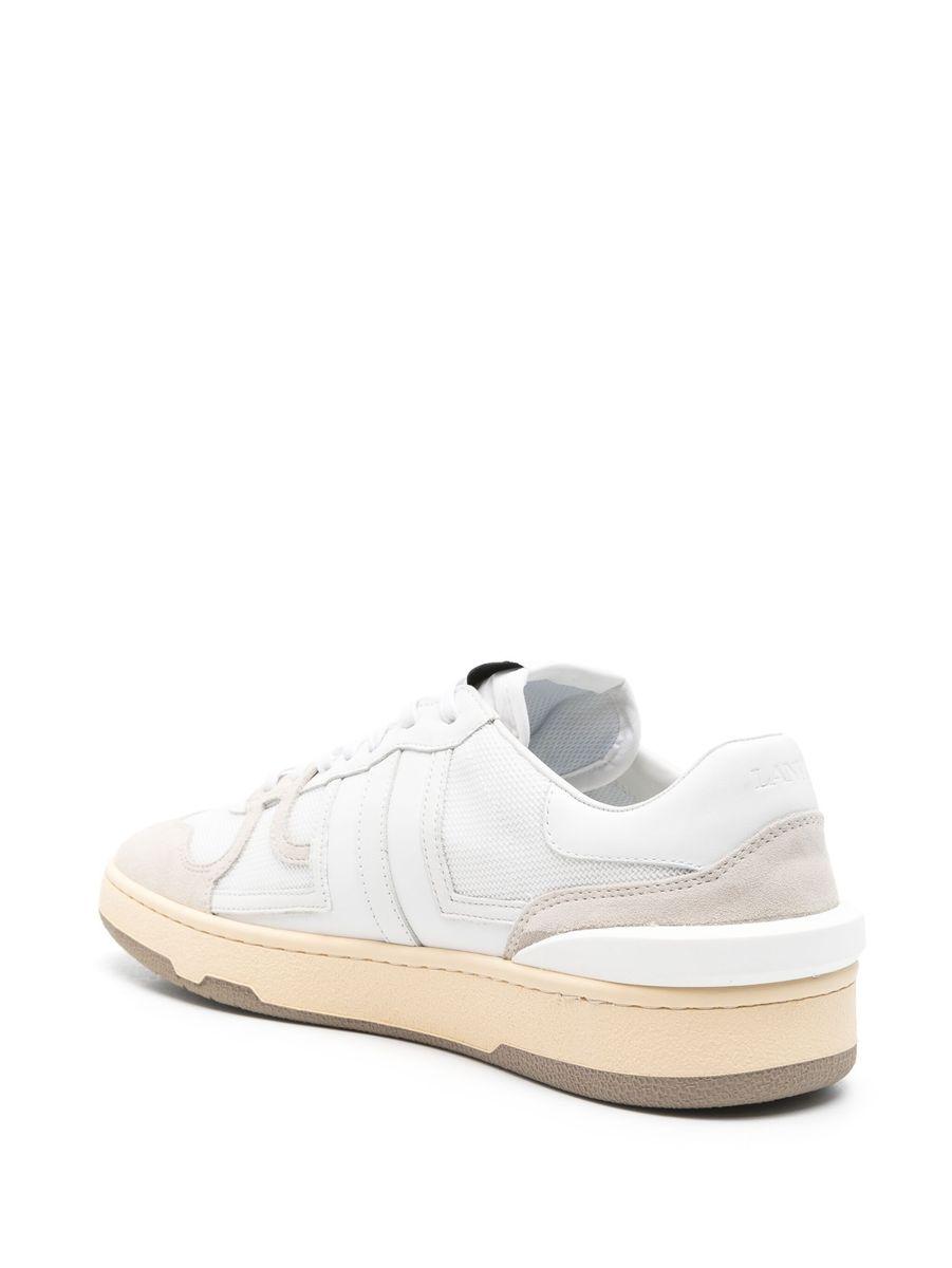 LANVIN Mesh And Leather Clay Sneakers With In White Product Image
