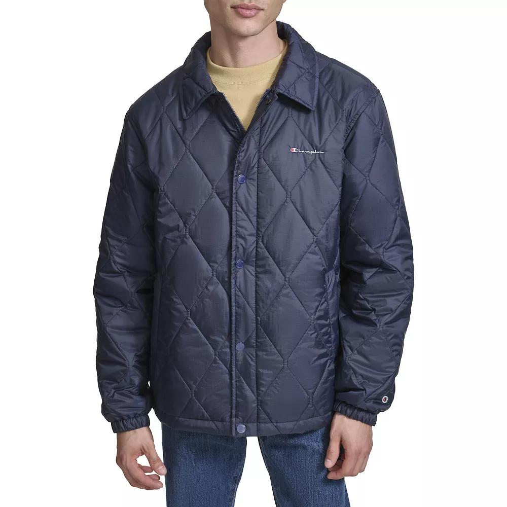 Men's Champion® Diamond Quilted Coaches Jacket, Size: Small, Blue Product Image