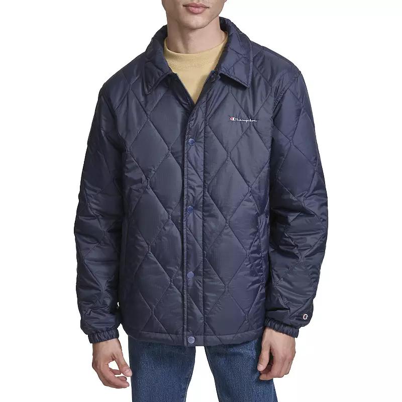 Men's Champion® Diamond Quilted Coaches Jacket, Size: Small, Blue Product Image