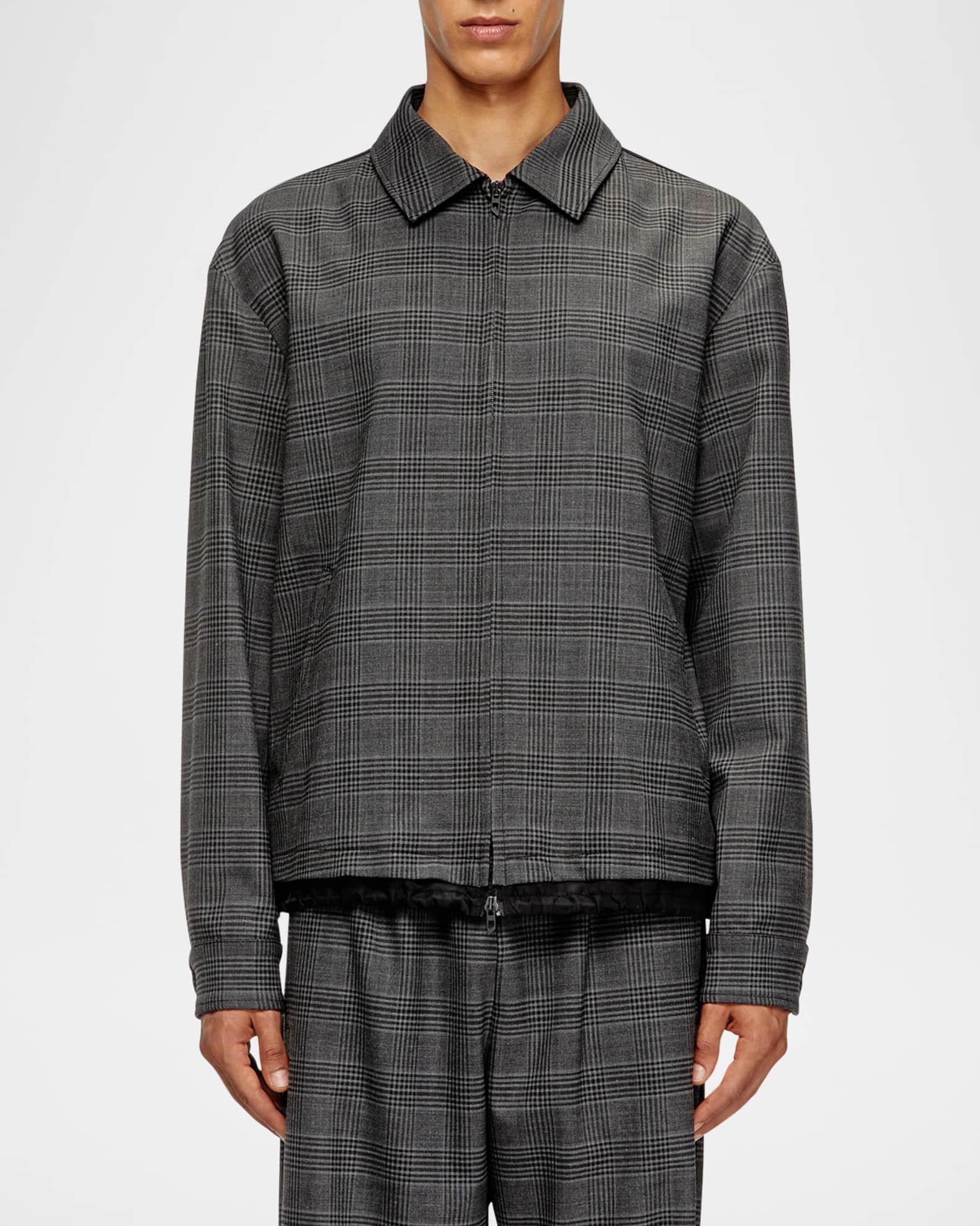 Men's J-Ting Satin and Prince of Wales Full-Zip Coach Jacket Product Image