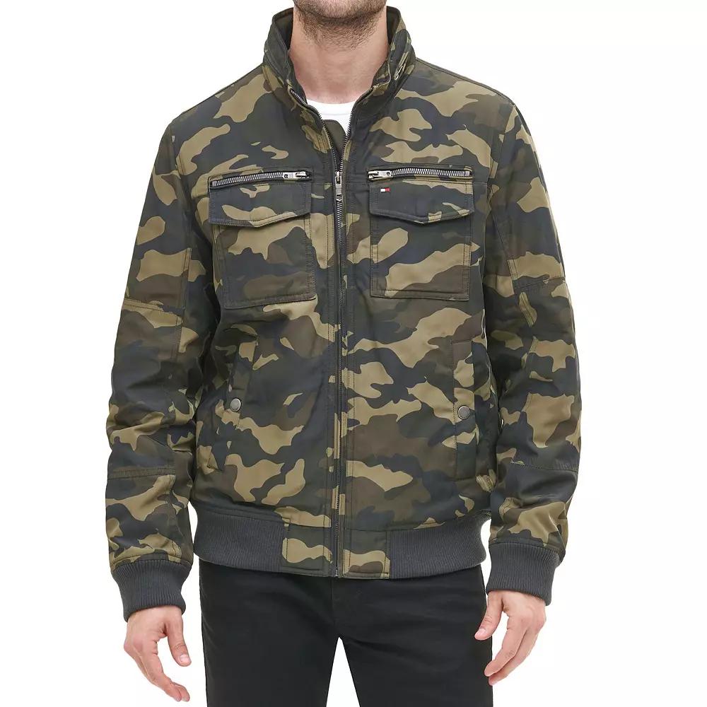 Big & Tall Tommy Hilfiger Midweight Water Resistant Performance Bomber Jacket, Mens Product Image