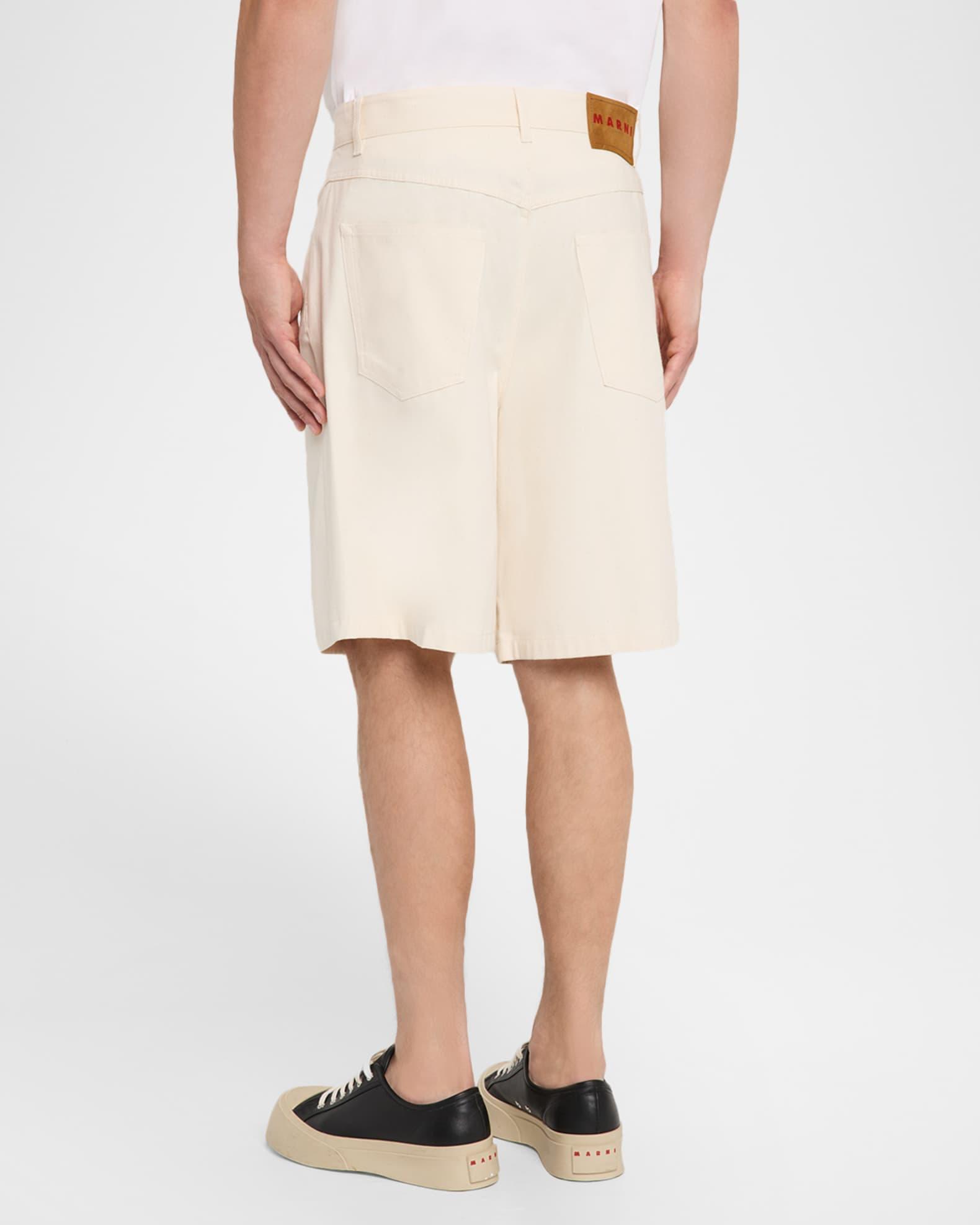 Mens Wide Leg Denim Bermuda Shorts Product Image