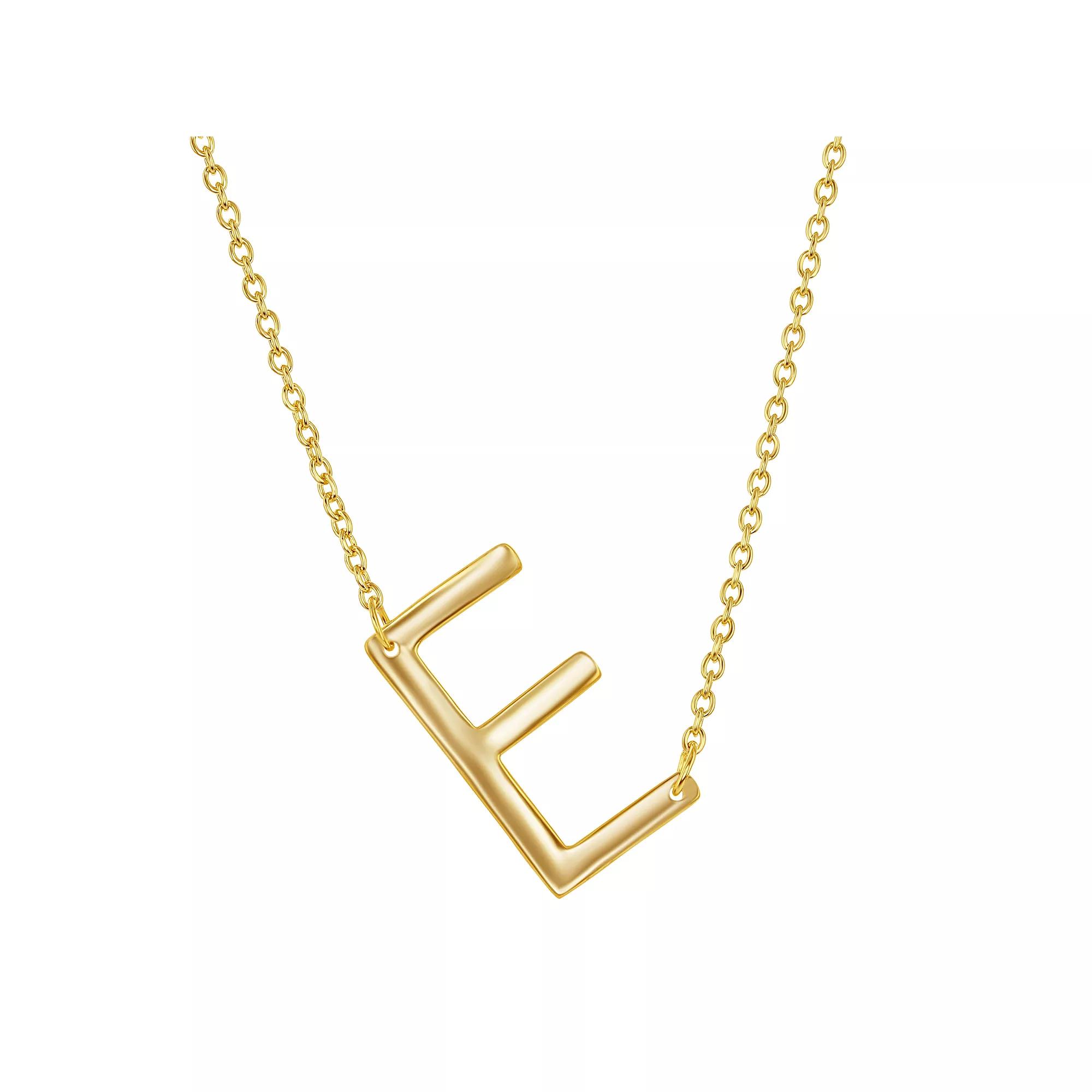 Sterling Silver Sideways Initial Necklace, Women's, Size: 16-18" ADJ, Gold Tone Z Product Image