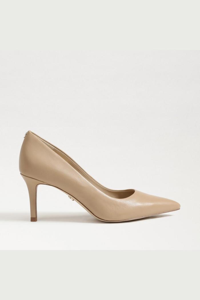 Vienna Pointed Toe Heel - Beige Leather Product Image