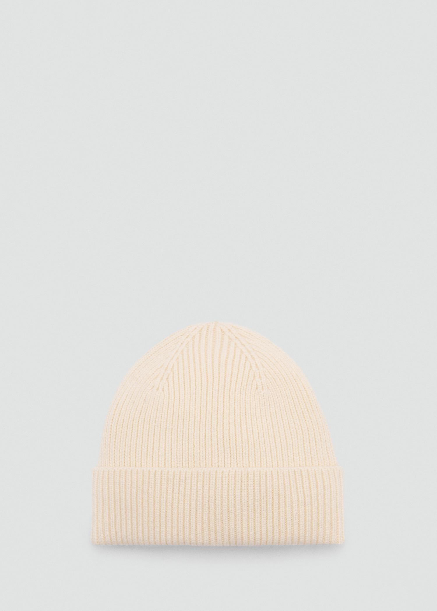 Wool and cashmere-blend ribbed hat - Men | MANGO USA Product Image